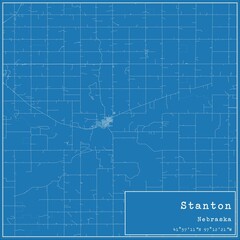 Obraz premium Blueprint US city map of Stanton, Nebraska.
