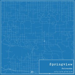 Blueprint US city map of Springview, Nebraska.