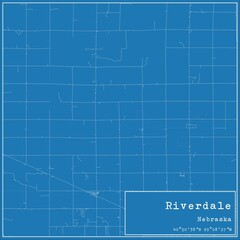 Blueprint US city map of Riverdale, Nebraska.