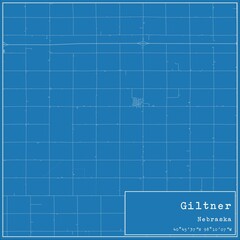 Blueprint US city map of Giltner, Nebraska.