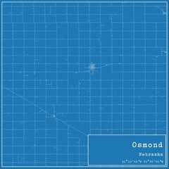 Blueprint US city map of Osmond, Nebraska.
