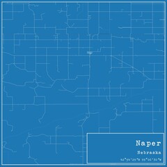 Obraz premium Blueprint US city map of Naper, Nebraska.