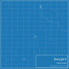 Blueprint US city map of Dwight, Nebraska.