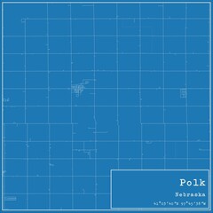 Blueprint US city map of Polk, Nebraska.