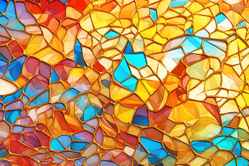 Colorful stained glass background generated by AI