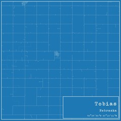 Blueprint US city map of Tobias, Nebraska.