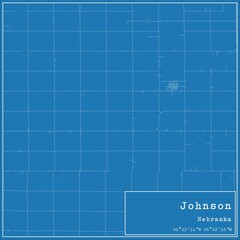 Blueprint US city map of Johnson, Nebraska.