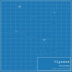 Blueprint US city map of Ulysses, Nebraska.