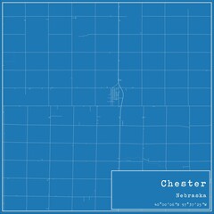 Blueprint US city map of Chester, Nebraska.