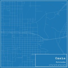Blueprint US city map of Omaha, Nebraska. - obrazy, fototapety, plakaty