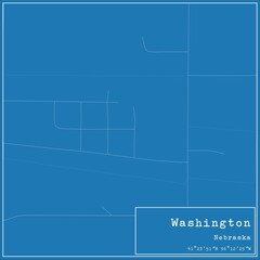 Blueprint US city map of Washington, Nebraska.