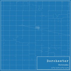 Blueprint US city map of Dorchester, Nebraska.
