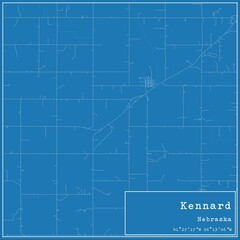 Blueprint US city map of Kennard, Nebraska.