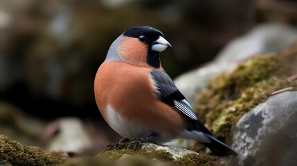 Fototapeta premium The Eurasian bullfinch. Generative AI