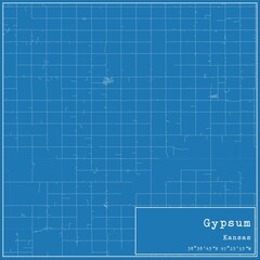 Blueprint US city map of Gypsum, Kansas.