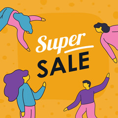 Super sale for shopping, shops and stores vector