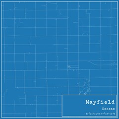 Blueprint US city map of Mayfield, Kansas.