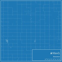 Blueprint US city map of Athol, Kansas.