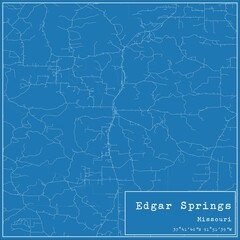 Blueprint US city map of Edgar Springs, Missouri.