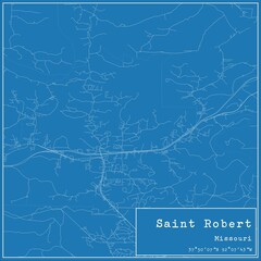 Blueprint US city map of Saint Robert, Missouri.