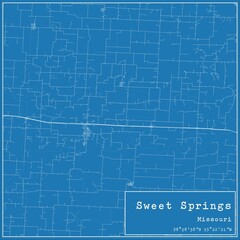 Blueprint US city map of Sweet Springs, Missouri.