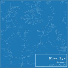 Blueprint US city map of Blue Eye, Missouri.