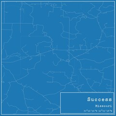 Blueprint US city map of Success, Missouri.