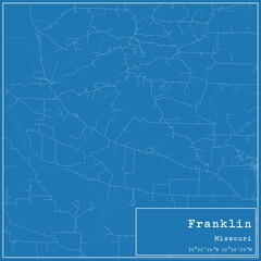 Blueprint US city map of Franklin, Missouri.