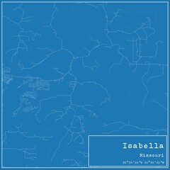 Blueprint US city map of Isabella, Missouri.