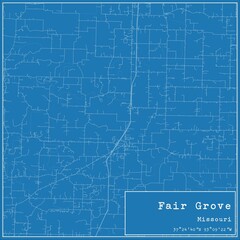 Obraz premium Blueprint US city map of Fair Grove, Missouri.