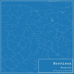 Blueprint US city map of Morrison, Missouri.