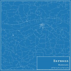 Blueprint US city map of Hermann, Missouri.