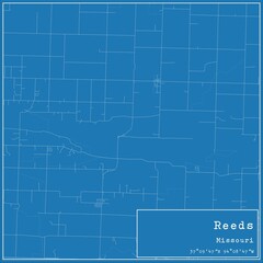 Blueprint US city map of Reeds, Missouri.