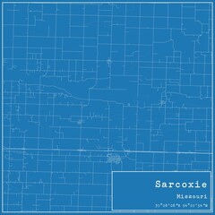 Obraz premium Blueprint US city map of Sarcoxie, Missouri.