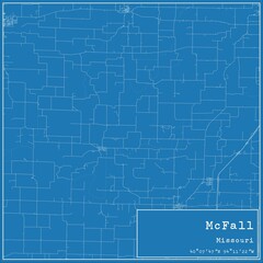 Obraz premium Blueprint US city map of McFall, Missouri.