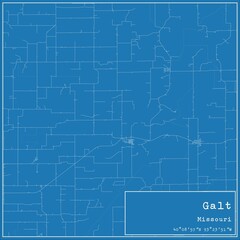 Blueprint US city map of Galt, Missouri.