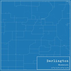 Blueprint US city map of Darlington, Missouri.