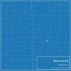 Blueprint US city map of Barnard, Missouri.