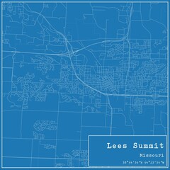 Obraz premium Blueprint US city map of Lees Summit, Missouri.