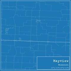 Blueprint US city map of Mayview, Missouri.