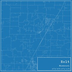 Fototapeta premium Blueprint US city map of Holt, Missouri.