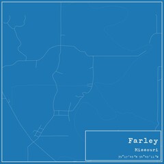 Blueprint US city map of Farley, Missouri.