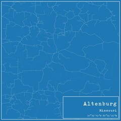 Blueprint US city map of Altenburg, Missouri.