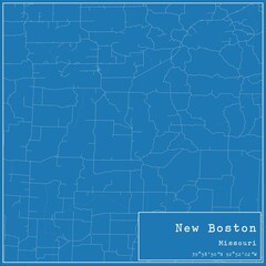 Blueprint US city map of New Boston, Missouri.