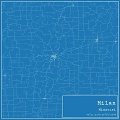 Foto op Plexiglas Blueprint US city map of Milan, Missouri. © Rezona