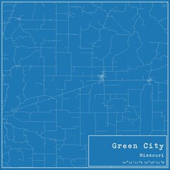 Blueprint US city map of Green City, Missouri.