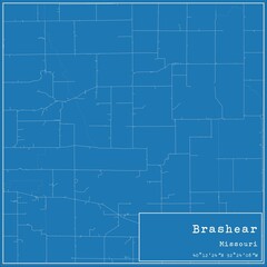 Blueprint US city map of Brashear, Missouri.
