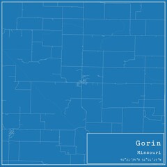 Blueprint US city map of Gorin, Missouri.