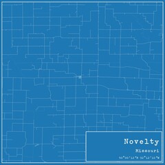 Blueprint US city map of Novelty, Missouri.