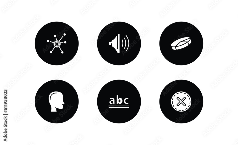 Poster user interface filled icons set. user interface filled icons pack included connectivity, volume, 3d 